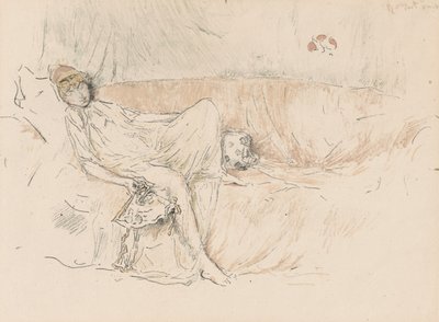 Draped figuuri, makuuasentoon tekijältä James Abbott McNeill Whistler