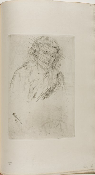 Fumetten taivutettu pää tekijältä James McNeill Whistler