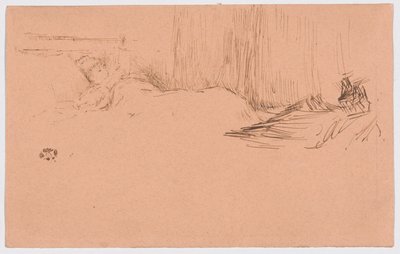 Tyttö lukeminen sängyssä tekijältä James McNeill Whistler