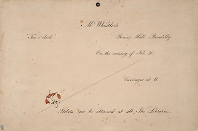 Kutsu herra Whistlerin "Kello kymmenen" -luentoon tekijältä James McNeill Whistler