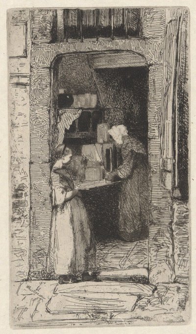 Sinapinkauppias, ranskalaisesta sarjasta (Kaksitoista etsausta luonnon mukaan) tekijältä James McNeill Whistler