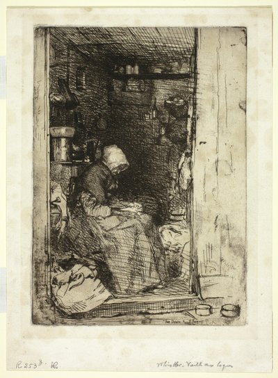 La Vieille aux Loques (Vanha nainen rievuilla) tekijältä James Abbott McNeill Whistler