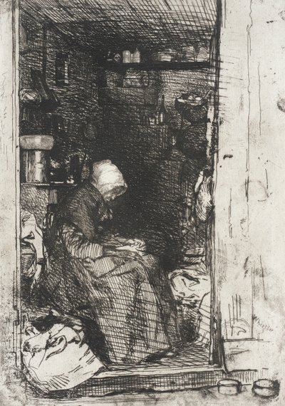 Vanha nainen ryysyineen tekijältä James McNeill Whistler