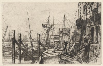 Limehouse, Thames-sarjasta (Kuudentoista etsauksen sarja Thamesista ja muista aiheista) tekijältä James Abbott McNeill Whistler