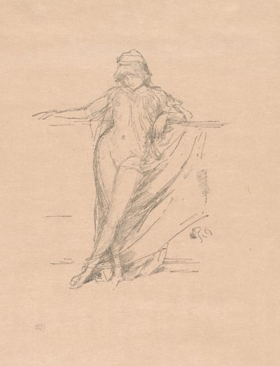 Pieni draped figuuri, nojaa tekijältä James Abbott McNeill Whistler