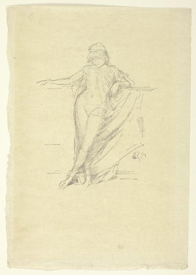 Pieni draped figuuri, nojaa tekijältä James Abbott McNeill Whistler