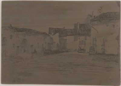 Liverdun. Yksi <em>kahdestatoista etsauksesta luonnosta</em> tekijältä James Abbott McNeill Whistler