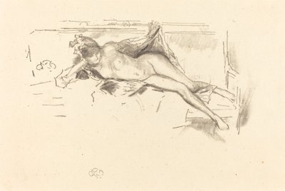 Alaston malli, makuuasentoon tekijältä James Abbott McNeill Whistler