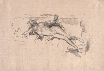 Alaston malli makuuasennossa tekijältä James McNeill Whistler