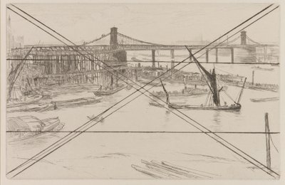 Vanha Hungerford Bridge tekijältä James Abbott McNeill Whistler