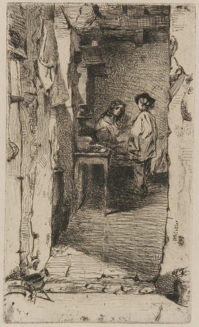 Rag Pickers, Mouffetard District, Pariisi tekijältä James Abbott McNeill Whistler