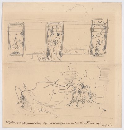 Luonnos riikinkukkohuoneesta tekijältä James McNeill Whistler