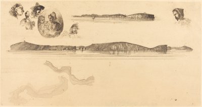 Luonnokset rannikkomittauslevyllä tekijältä James Abbott McNeill Whistler
