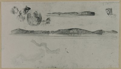 Luonnokset rannikkomittauslevyllä tekijältä James Abbott McNeill Whistler