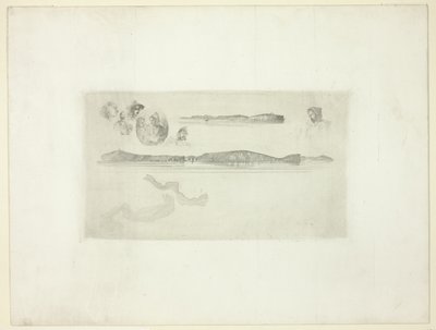 Luonnokset rannikkomittauslevyllä tekijältä James Abbott McNeill Whistler