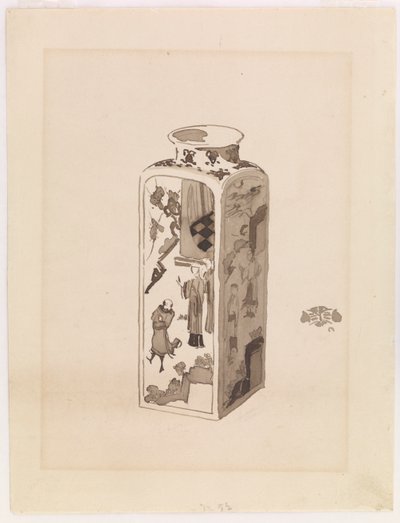Neliönmuotoinen kanisteri, jossa laajeneva kaula tekijältä James Abbott McNeill Whistler