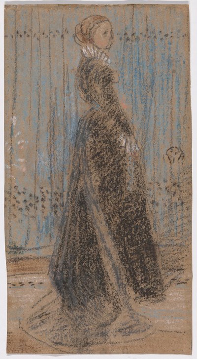 Tutkimus teosta "Arrangement in Black, No. 2: Portrait of Mrs. Louis Huth" (etusivu); Tutkimus teosta "Symphony in Flesh Color and Pink: Rouva Frances Leylandin muotokuva" (kääntöpuoli). tekijältä James McNeill Whistler