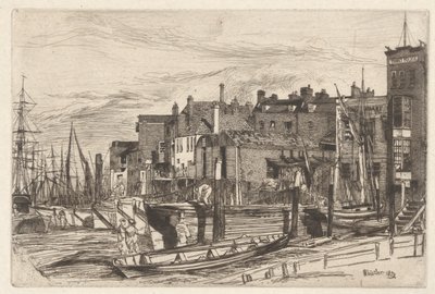 Thames Police (Wapping Wharf), Thames-sarjasta (sarja kuusitoista etsausta Thamesista ja muista aiheista) tekijältä James Abbott McNeill Whistler