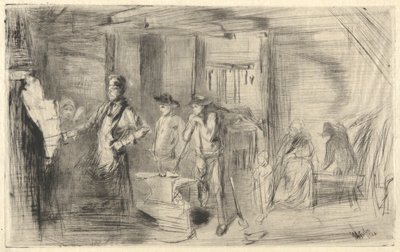 The Forge, Thames-sarjasta (sarja kuusitoista etsausta Thamesista ja muista aiheista) tekijältä James Abbott McNeill Whistler