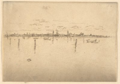 Pikku Venetsia, ensimmäisestä Venetsian sarjasta (Venetsia, 12 etsauksen sarja) tekijältä James Abbott McNeill Whistler