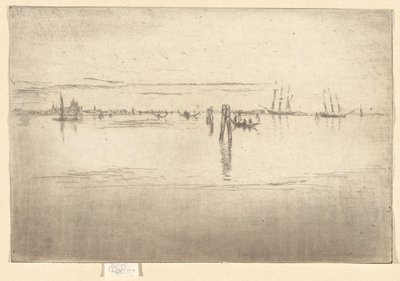 Pitkä laguuni, toisesta Venetsian sarjasta (kaksikymmentäkuusi etsauksen sarja) tekijältä James Abbott McNeill Whistler