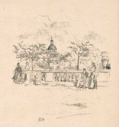 Pantheon Luxemburgin puutarhan terassilta tekijältä James Abbott McNeill Whistler