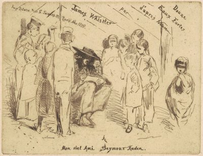 "Kaksitoista etsausta luonnosta" otsikkosivu tekijältä James Abbott McNeill Whistler