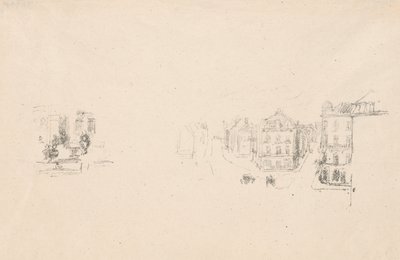 Kaksi kokeiluluonnosta: A. Grand Rue, Dieppe; B. Sisustus tekijältä James Abbott McNeill Whistler