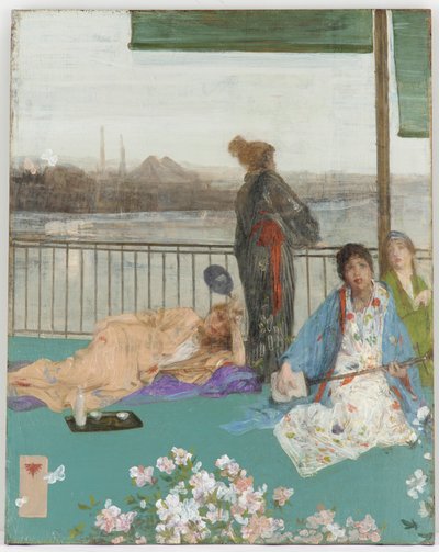 Lihanvärin ja vihreän muunnelmia - Parveke tekijältä James Abbott McNeill Whistler