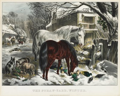 Olkipiha, talvi tekijältä James Merritt Ives
