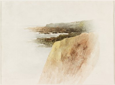 Merimaisema: Headland and Cliffs (akvarelli ja kynä paperille) tekijältä James Miller Brown
