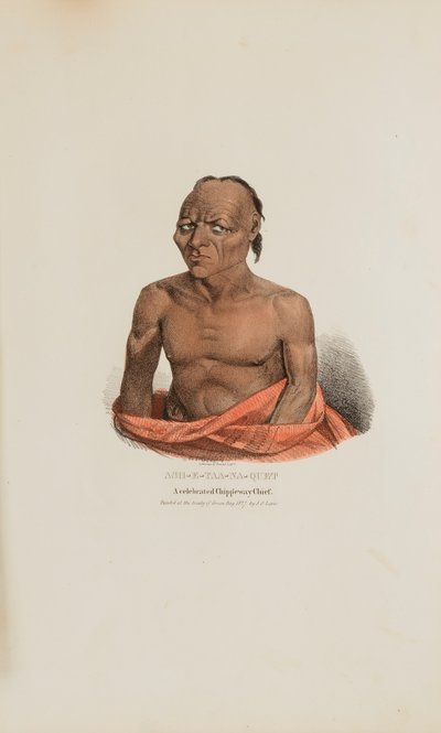 ASH-E-TAA-NA-QUET; Kuuluisa Chippeway Chief, Aboriginal Portfolio -julkaisusta tekijältä James Otto Lewis
