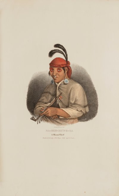 NA-SHE-MUNG-GA, Miamin päällikkö, Aboriginaalien portfoliosta. tekijältä James Otto Lewis