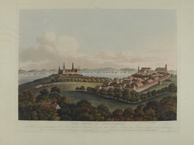 Tanska 1807: Kööpenhaminan piiritys, kaiverrus Robert Pollard (1792-1867) ja Joseph Constantine Stadler (1780-1812), julkaistu vuonna 1807 (värillinen akvatinta) tekijältä James Pattison Cockburn