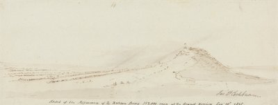 Luonnos Venäjän armeijan ulkonäöstä, 152 000 miestä suuressa katsauksessa, 10. syyskuuta 1815 tekijältä James Pattison Cockburn