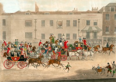 North Country Mails at the Peacock, Islington (James Pollard, 1821) tekijältä James Pollard