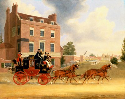 Quicksilver Royal Mail ohittaa tähden ja sukkanauhan Kew Bridgellä tekijältä James Pollard