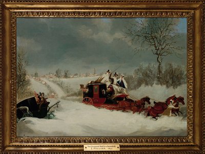 Liverpoolin posti lumimyrskyssä lähellä St. Albansia, 1837 tekijältä James Pollard