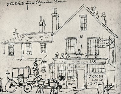 Vanha valkoinen leijona, Edgware Road, c1821 tekijältä James Pollard