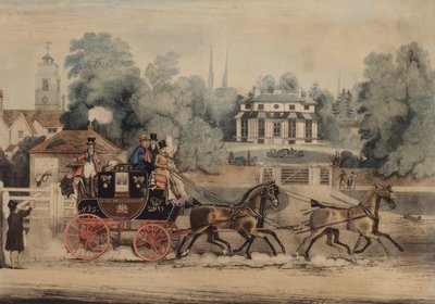 Royal Mail Coach (värillinen kaiverrus) tekijältä James Pollard