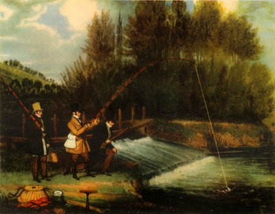 "Trolling for Pike in the River Lea", 1831, 1941. tekijältä James Pollard