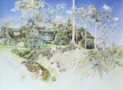 Ruined Temple, Tikal, Guatemala, 1984 (wc paperilla) tekijältä James Reeve