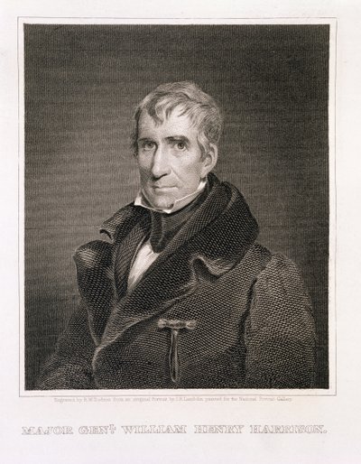 Kenraalimajuri William Henry Harrison, kaiverrus Richard W. Dodson (1812-67) tekijältä James Reid Lambdin
