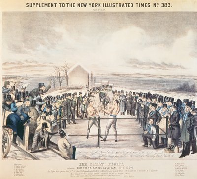 Suuri taistelu Tom Hyerin ja Yankee Sullivanin välillä, 1849 tekijältä James S. Baillie