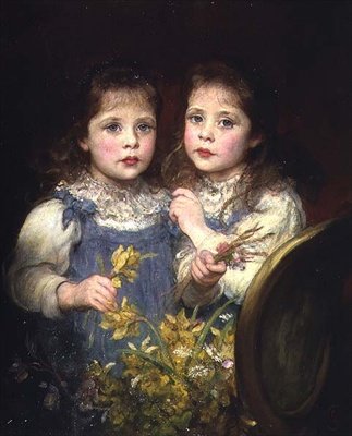 The Twins, n. 1901 (öljy kankaalle) tekijältä James Sant