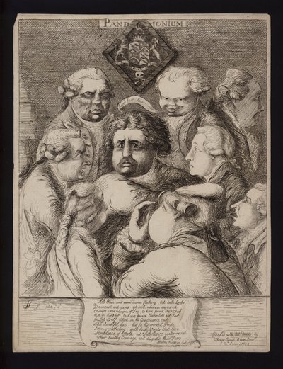 Pandemonium: satiiri poliittisesta epävakaudesta Britanniassa Fox-North-koalition kaatumisen ja sen korvaamisen William Pitt nuoremman hallituksella, 1784 jälkeen tekijältä James Sayers