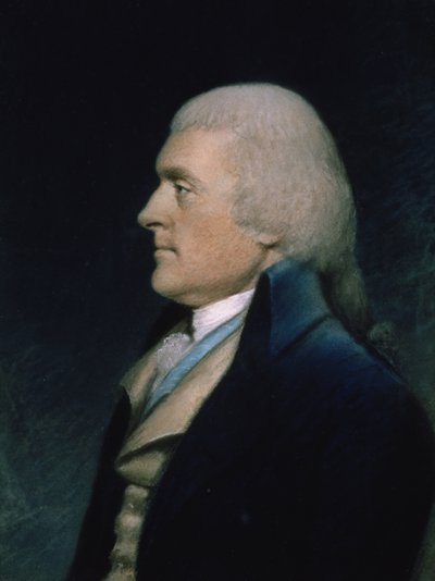 Thomas Jefferson (1743-1826) n. 1797 (pastelli paperille) tekijältä James Sharples