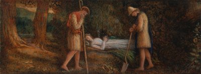 Imogen and the Shepherds, "Cymbeline", näytös IV, kohtaus II tekijältä James Smetham