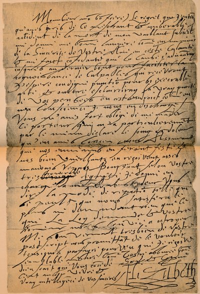 Kuningatar Elisabet I:n kirje 1533-1603 kuningas James VI:lle 1566-1625, 1898 tekijältä James Stillie