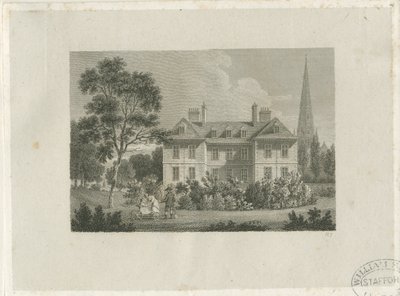 Lichfield - Piispan palatsi lähellä: kaiverrus, nd [c 1816] (painettu) tekijältä James Storer
